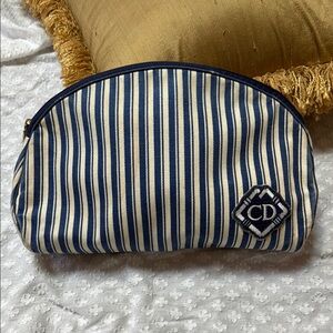 Christian Dior Vintage Striped Cosmetic Pouch